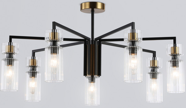 Изображение товара Люстра Ambrella LH56115/7 BK/BS/CL (черный/латунь/прозрачный)