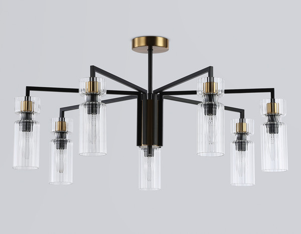 Изображение товара Люстра Ambrella LH56115/7 BK/BS/CL (черный/латунь/прозрачный)