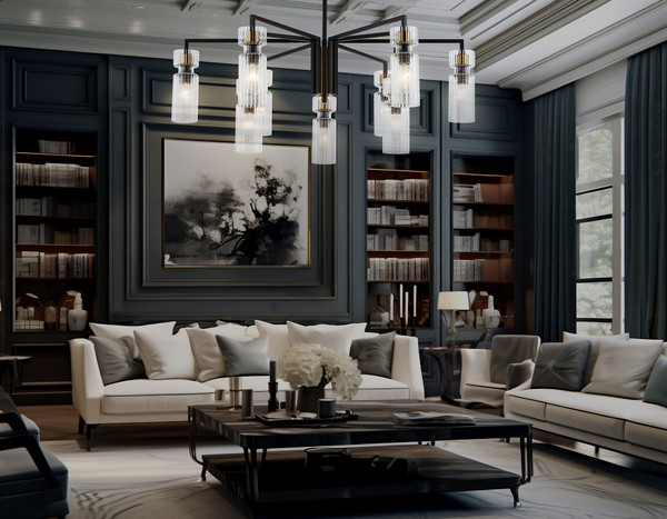 Изображение товара Люстра Ambrella LH56117/9 BK/BS/CL (черный/латунь/прозрачный)