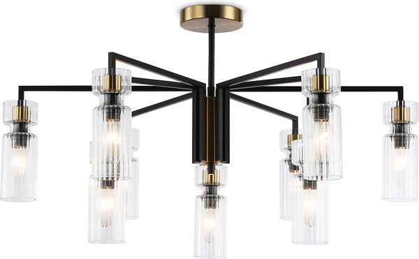 Изображение товара Люстра Ambrella LH56117/9 BK/BS/CL (черный/латунь/прозрачный)