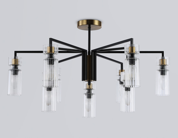 Изображение товара Люстра Ambrella LH56117/9 BK/BS/CL (черный/латунь/прозрачный)