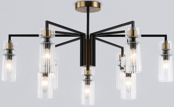 Изображение товара Люстра Ambrella LH56117/9 BK/BS/CL (черный/латунь/прозрачный)