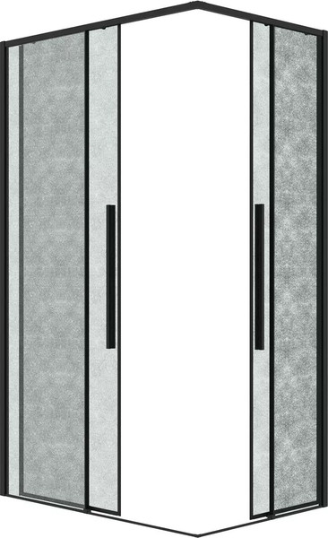 Изображение товара Душевой уголок Grossman Galaxy 110х80х195 / 300.K33.01.11R80L.21.02 (черный матовый/стекло шиншилла)