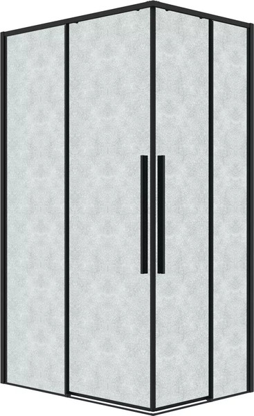 Изображение товара Душевой уголок Grossman Galaxy 110х80х195 / 300.K33.01.11R80L.21.02 (черный матовый/стекло шиншилла)