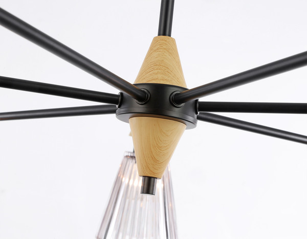 Изображение товара Люстра Ambrella LH58116/7 BK/LW/SM (черный/светлое дерево/дымчатый)