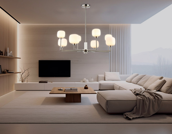 Изображение товара Люстра Ambrella LH53003/8 SN/FR (сатин никель/белый матовый)