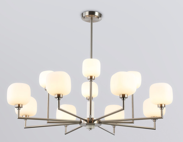 Изображение товара Люстра Ambrella LH53005/12 SN/FR (сатин никель/белый матовый)