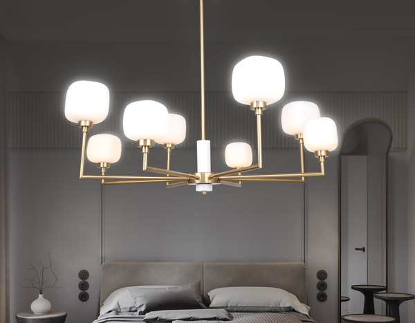 Изображение товара Люстра Ambrella LH53017/8 BS/FR (латунь/белый матовый)