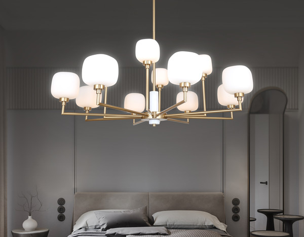 Изображение товара Люстра Ambrella LH53019/12 BS/FR (латунь/белый матовый)