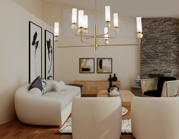 Изображение товара Люстра Ambrella LH53252/8 BS/FR (латунь/белый матовый)