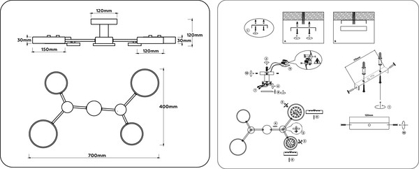 Изображение товара Люстра Ambrella FL4859/4 GR/WD (серый/дерево)