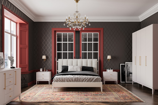 Изображение товара Прикроватная тумба Bravo Мебель Джали (персидский жемчуг/лак льняной)