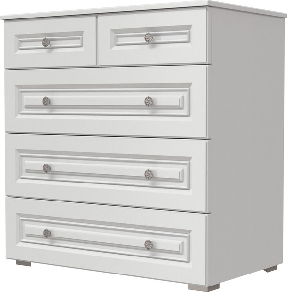 Изображение товара Комод Bravo Мебель Олимп 5 ящиков (белый снег/белый)
