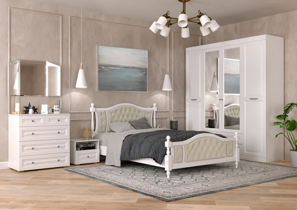 Изображение товара Комод Bravo Мебель Олимп 5 ящиков (белый снег/белый)