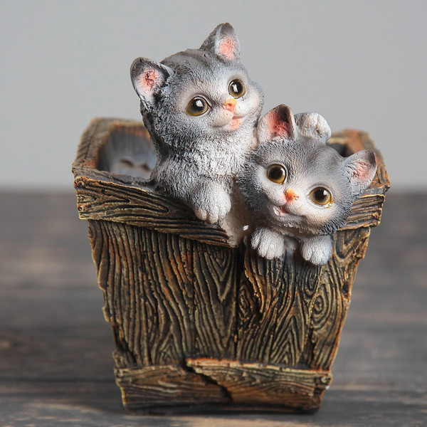 Изображение товара Кашпо Хорошие сувениры Ящик с котятами / 1134651