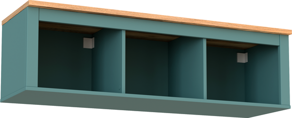 Изображение товара Полка-ячейка Mio Tesoro Сага навесная 3 секции (темно-бирюзовый/ясень)