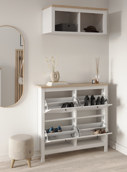 Изображение товара Тумба для обуви Mio Tesoro Сага 113x108 2.08.10.180.14 (белый/ясень)