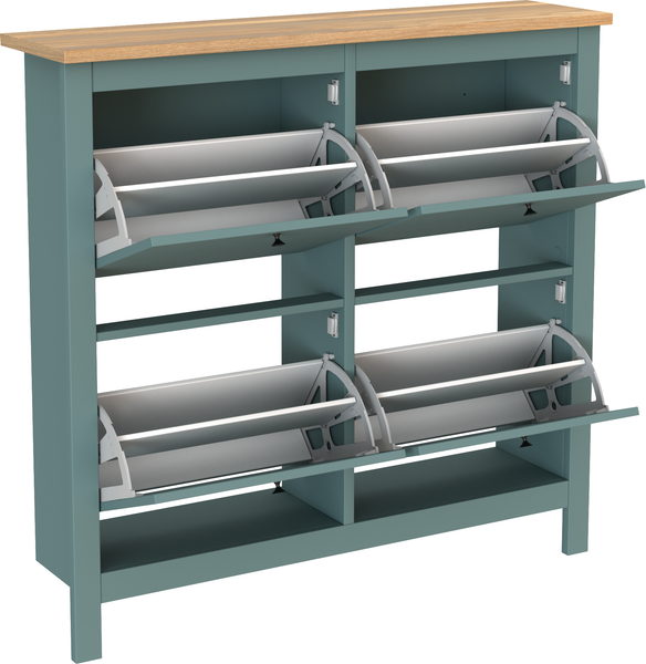 Изображение товара Тумба для обуви Mio Tesoro Сага 113x108 2.08.10.180.16 (темно-бирюзовый/ясень)