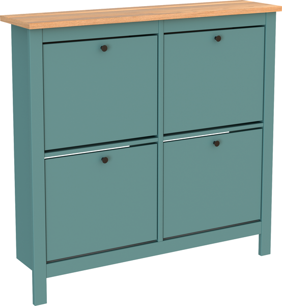 Изображение товара Тумба для обуви Mio Tesoro Сага 113x108 2.08.10.180.16 (темно-бирюзовый/ясень)