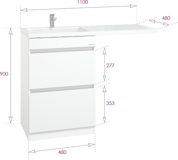 Изображение товара Тумба под умывальник Onika Милтон 48 (104801)
