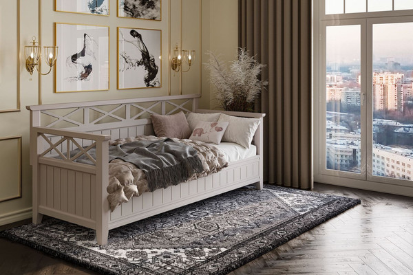 Изображение товара Кровать-тахта Bravo Мебель Амелия 800x2000 (льняной)