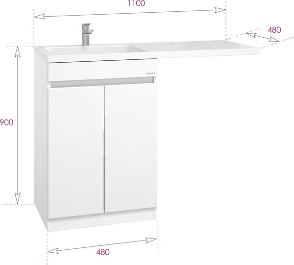 Изображение товара Тумба под умывальник Onika Милтон Нова 48 (104802)