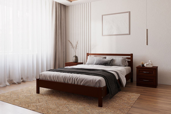 Изображение товара Двуспальная кровать Bravo Мебель Милена 120x200 (орех)