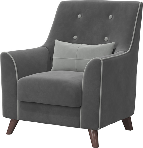 Изображение товара Кресло мягкое Bravo Мебель Далас Стандарт 5 вариант (холодный-серый/светло-серый)