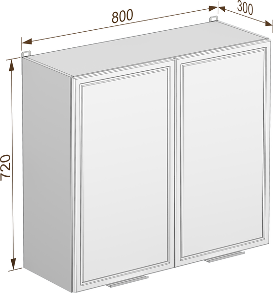Изображение товара Шкаф навесной для кухни Arvento Корнелия Флок-плюс ВШ80с без сушки (белый софт)