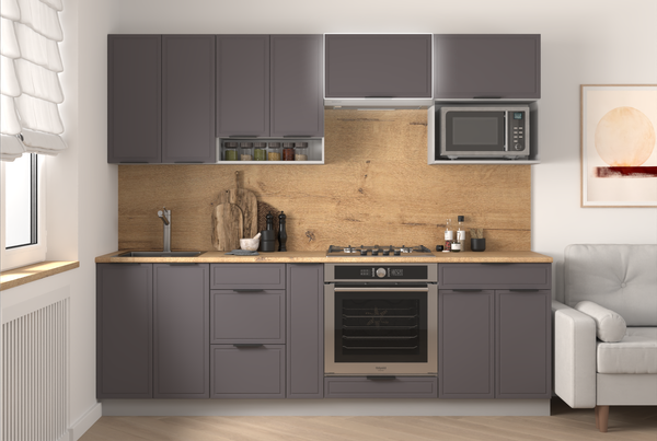 Изображение товара Шкаф навесной для кухни Arvento Корнелия Флок-плюс ВШГ60-1г-360 (графит софт)