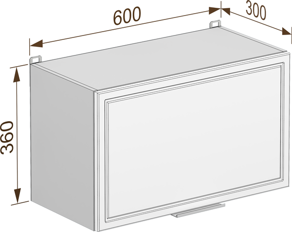 Изображение товара Шкаф навесной для кухни Arvento Корнелия Флок-плюс ВШГ60-1г-360 (графит софт)