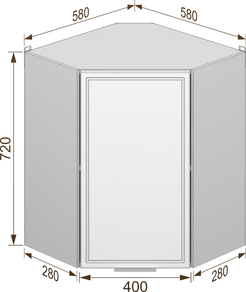 Изображение товара Шкаф навесной для кухни Arvento Корнелия Флок-плюс ВШУ угловой (графит софт)