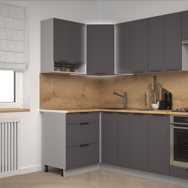 Изображение товара Шкаф навесной для кухни Arvento Корнелия Флок-плюс ВШУ угловой (графит софт)