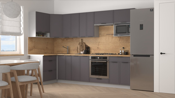 Изображение товара Шкаф навесной для кухни Arvento Корнелия Флок-плюс ВШУ угловой (графит софт)