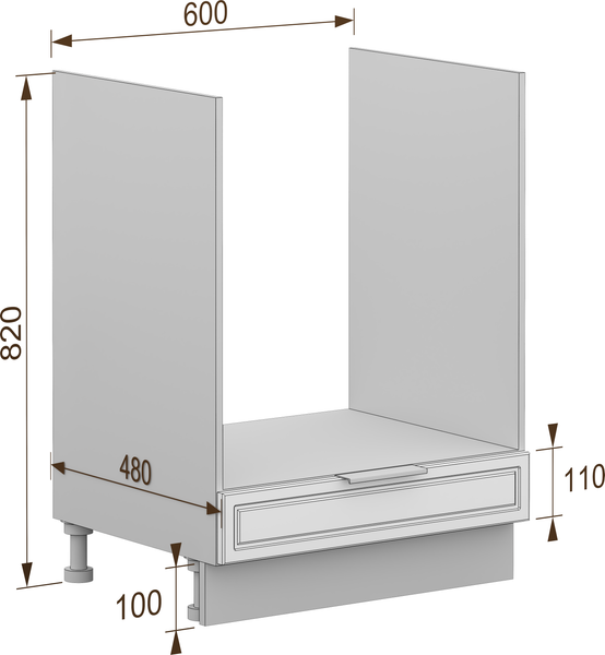 Изображение товара Шкаф под духовку Arvento Корнелия Флок-плюс НШ60д (белый софт)