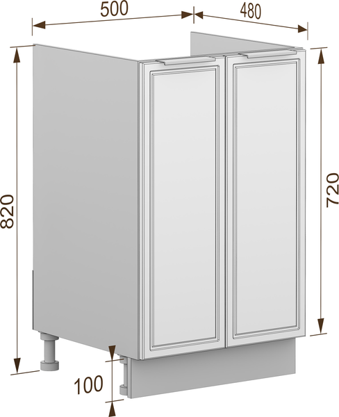 Изображение товара Шкаф под мойку Arvento Корнелия Флок-плюс НШ50м (графит софт)
