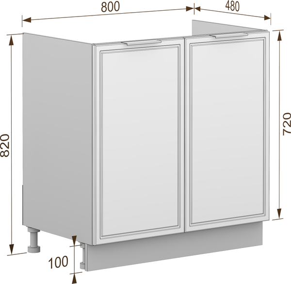 Изображение товара Шкаф под мойку Arvento Корнелия Флок-плюс НШ80м (белый софт)