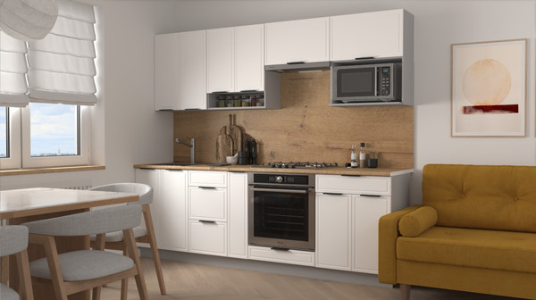 Изображение товара Шкаф-стол кухонный Arvento Корнелия Флок-плюс НШ20р без столешницы (белый софт)