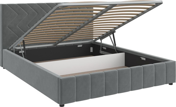Изображение товара Двуспальная кровать Bravo Мебель Нельсон Зигзаг 120x200 с ПМ Стандарт 2 вариант (холодный серый)