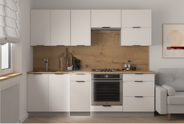 Изображение товара Шкаф-стол кухонный Arvento Корнелия Флок-плюс НШ40р1ш без столешницы (белый софт)