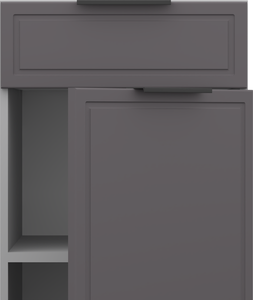 Изображение товара Шкаф-стол кухонный Arvento Корнелия Флок-плюс НШ40р1ш без столешницы (графит софт)