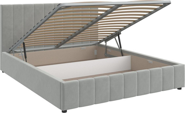 Изображение товара Полуторная кровать Bravo Мебель Нельсон Вертикаль 120x200 с ПМ Стандарт 5 вариант (светло-серый)