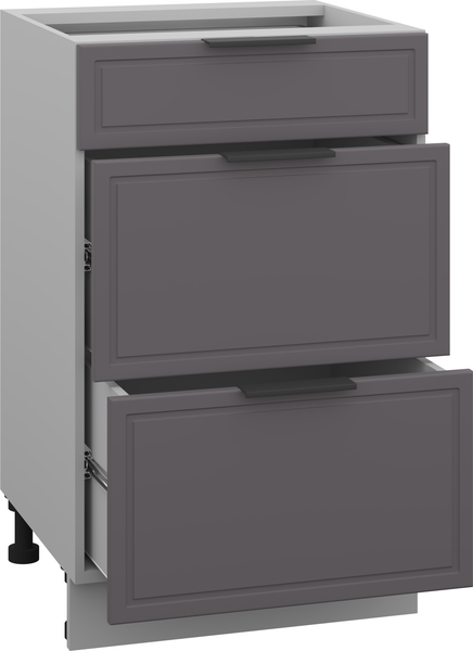 Изображение товара Шкаф-стол кухонный Arvento Корнелия Флок-плюс НШ50р3ш без столешницы (графит софт)