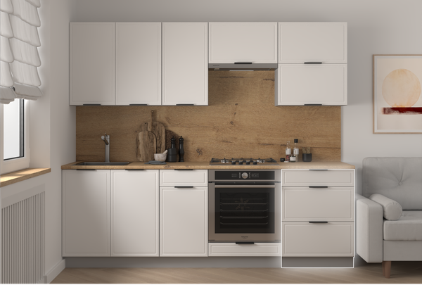 Изображение товара Шкаф-стол кухонный Arvento Корнелия Флок-плюс НШ60р3ш без столешницы (белый софт)