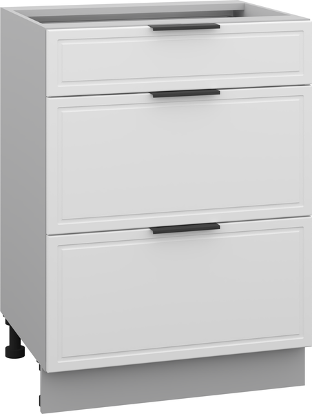 Изображение товара Шкаф-стол кухонный Arvento Корнелия Флок-плюс НШ60р3ш без столешницы (белый софт)