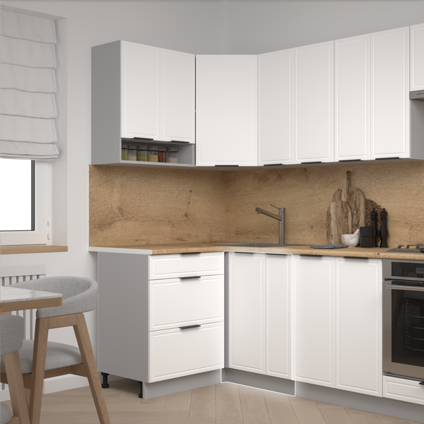 Изображение товара Шкаф под мойку Arvento Корнелия Флок-плюс НШУ-750 угловой без столешницы (белый софт)