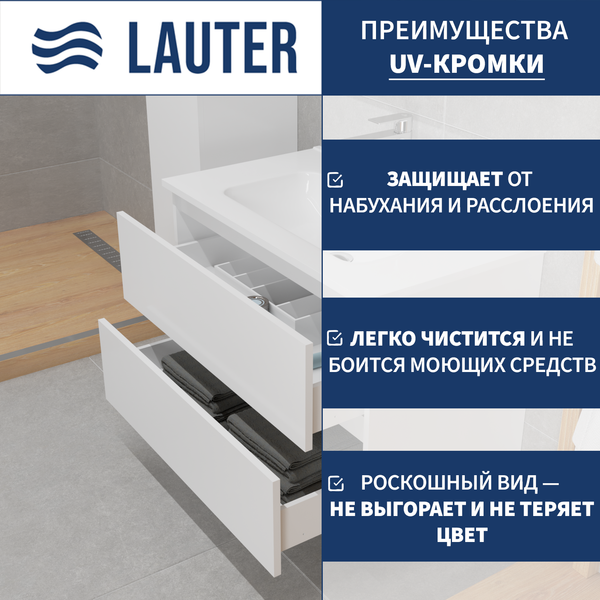Изображение товара Тумба под умывальник Lauter Mia 80 (белый глянец)