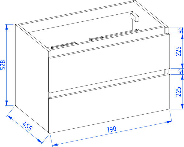 Изображение товара Тумба под умывальник Lauter Mia 80 (белый глянец)