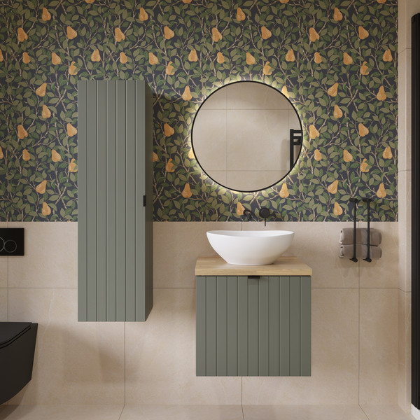 Изображение товара Тумба под умывальник Lauter Melisa 50 (серо-зеленый п/мат, три ручки в комплекте)