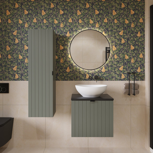 Изображение товара Тумба под умывальник Lauter Melisa 50 (серо-зеленый п/мат, три ручки в комплекте)